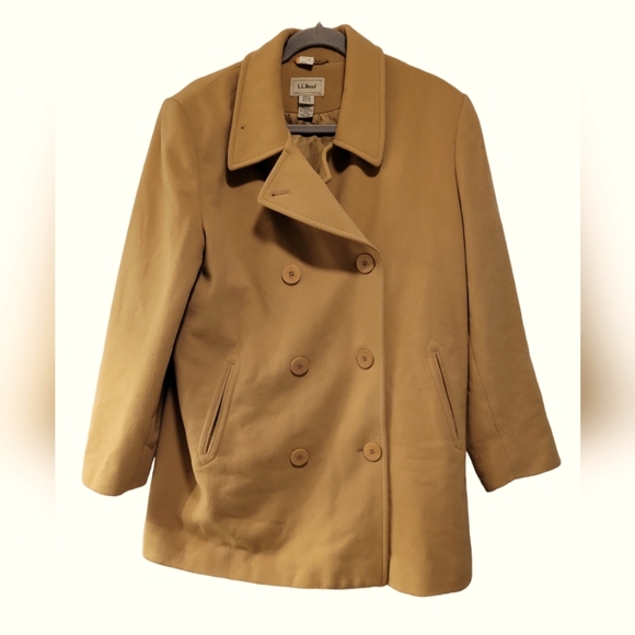 L.L.Bean,  Winter Jacket, Collar, 3 Buttons, Warm, Wool, Women's sz 16, L- 31 in - Picture 1 of 5